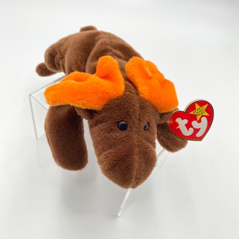 Ty Beanie Baby Chocolate the Moose 8"‎ Plush Toy Stuffed Animal 1993